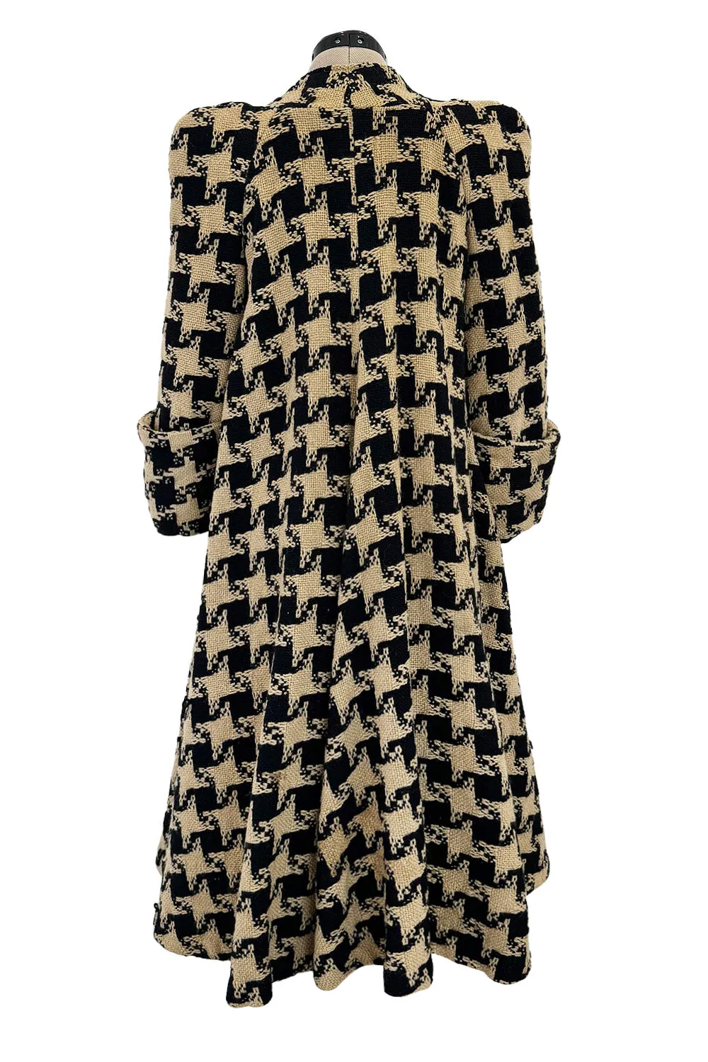 1973 Biba by Barbara Hulanicki Oversized Houndstooth Jacket w Incredible Sleeves & Shoulders