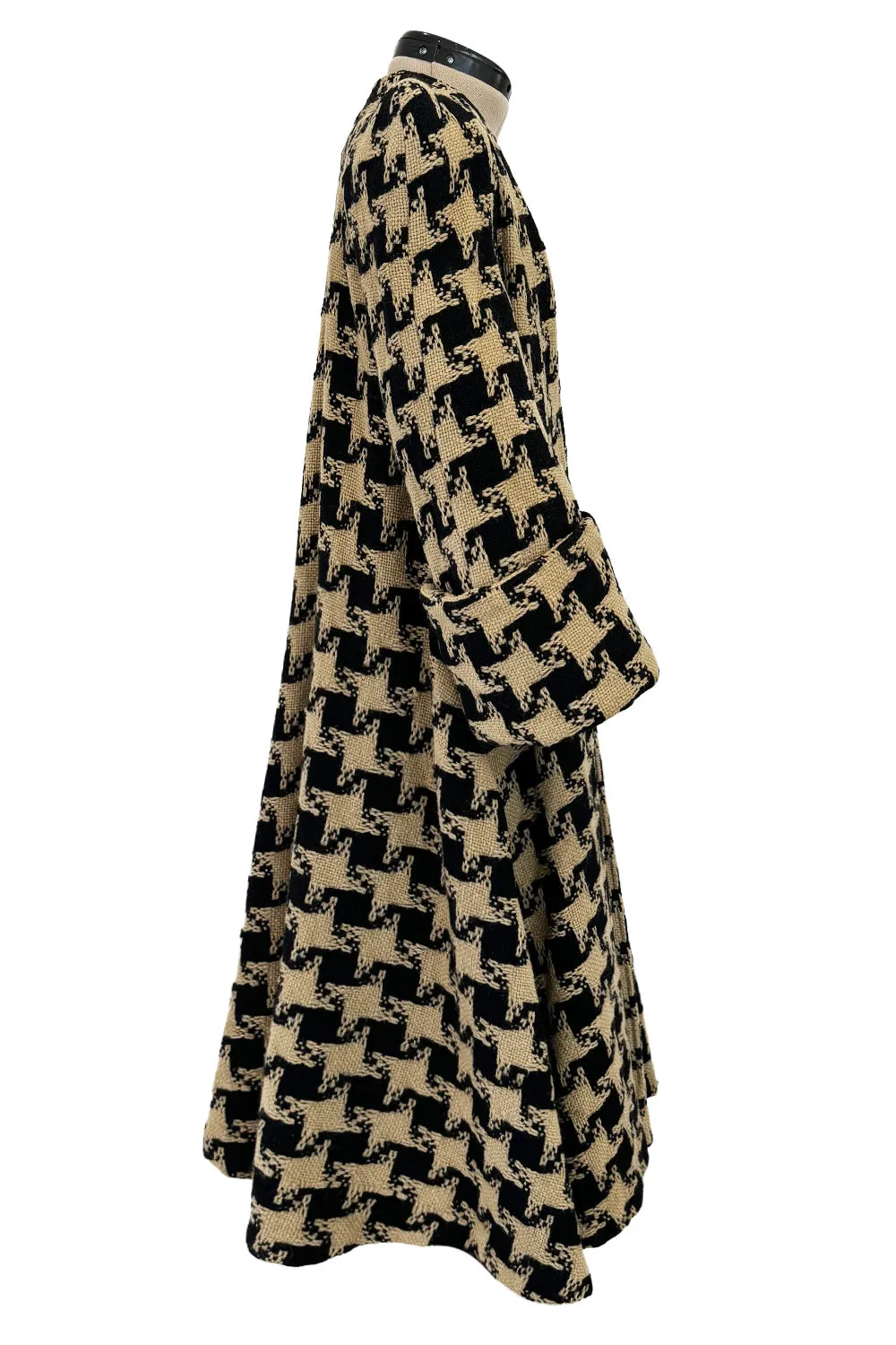 1973 Biba by Barbara Hulanicki Oversized Houndstooth Jacket w Incredible Sleeves & Shoulders