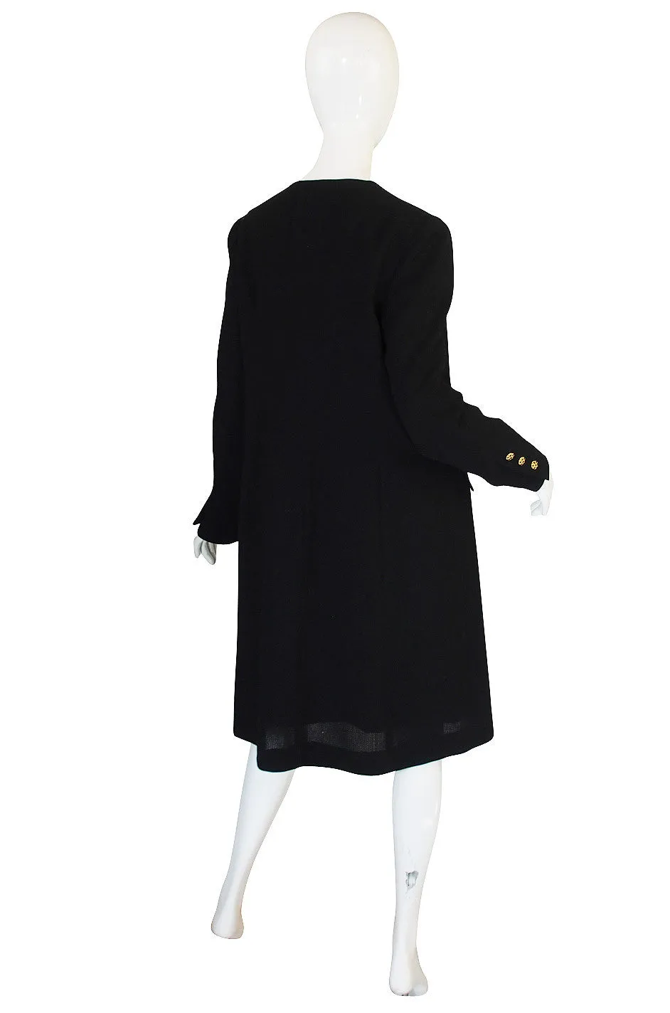 1996A Runway Chanel Coat Dress w Cabochon Buttons