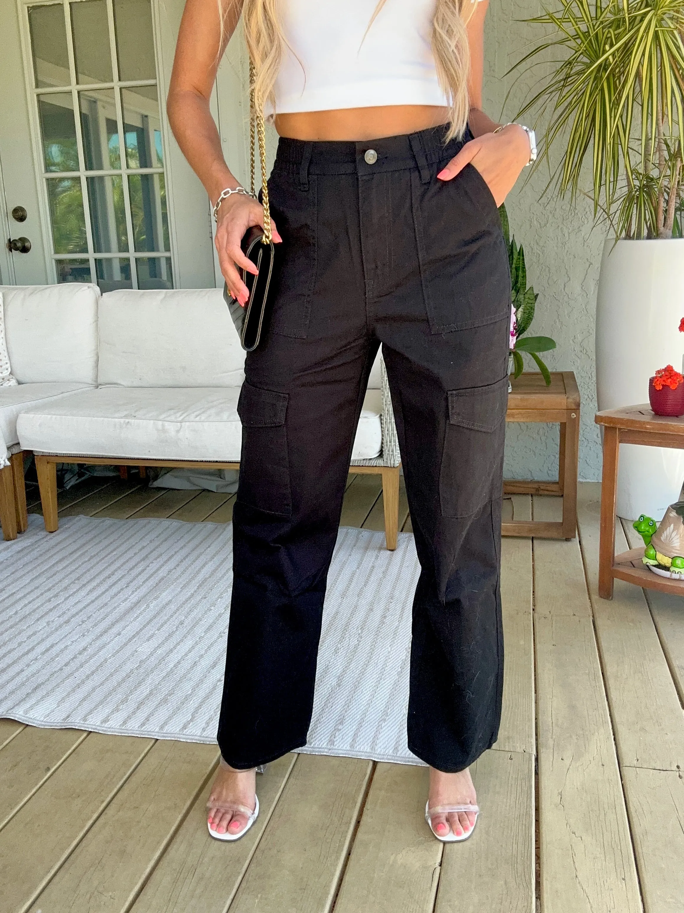 (2 Color Options) Go With The Flow Cargo Pants