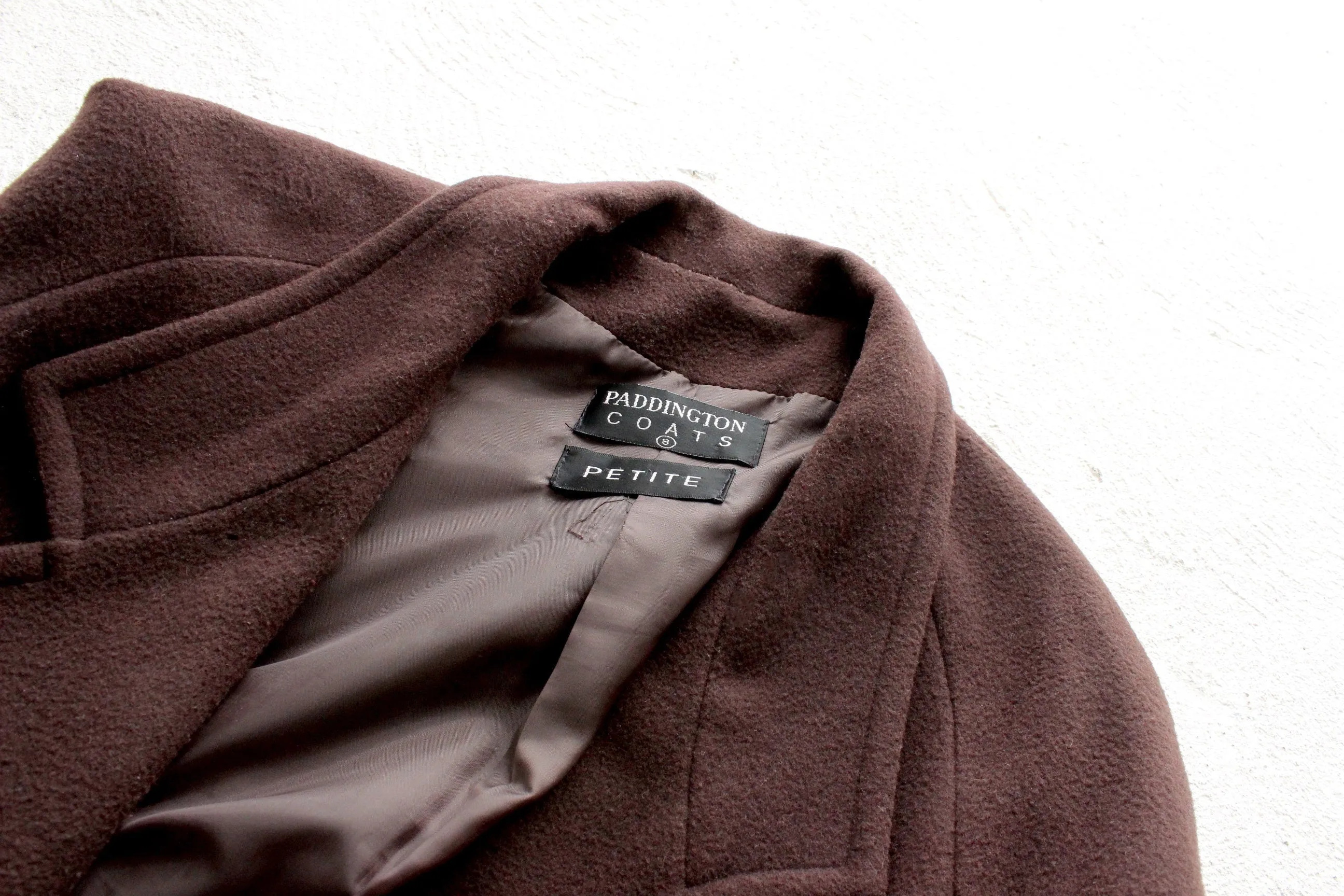 90s Chocolate Wool & Cashmere Blend Tailored Overcoa