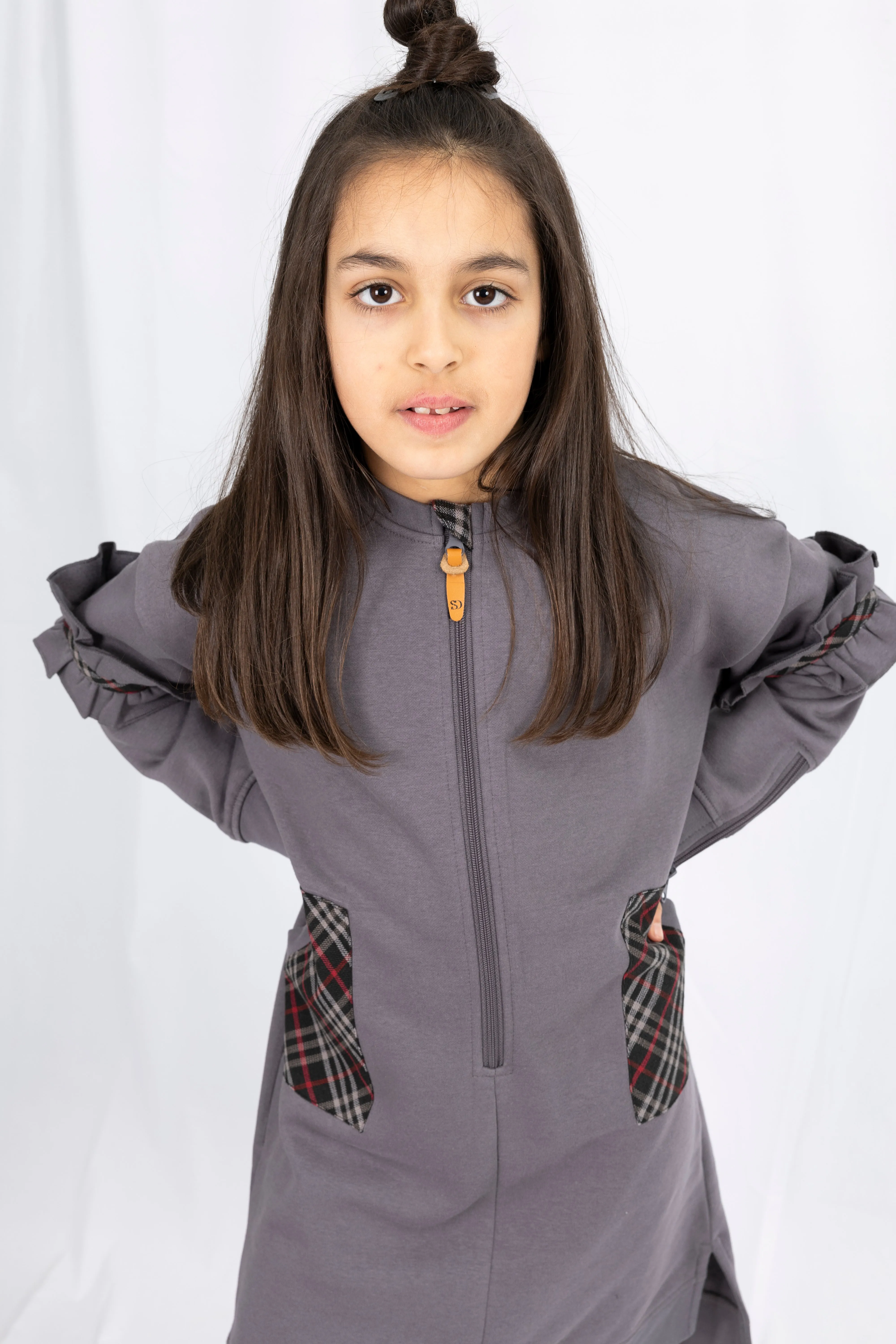 Adaptive Kids Fashion Dress: Front Long Zipper, Sleeve Easy Undressing