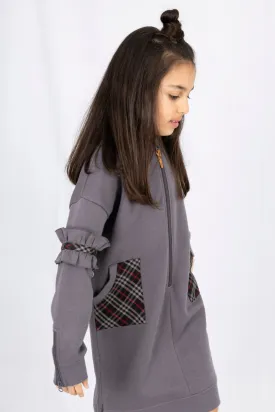 Adaptive Kids Fashion Dress: Front Long Zipper, Sleeve Easy Undressing