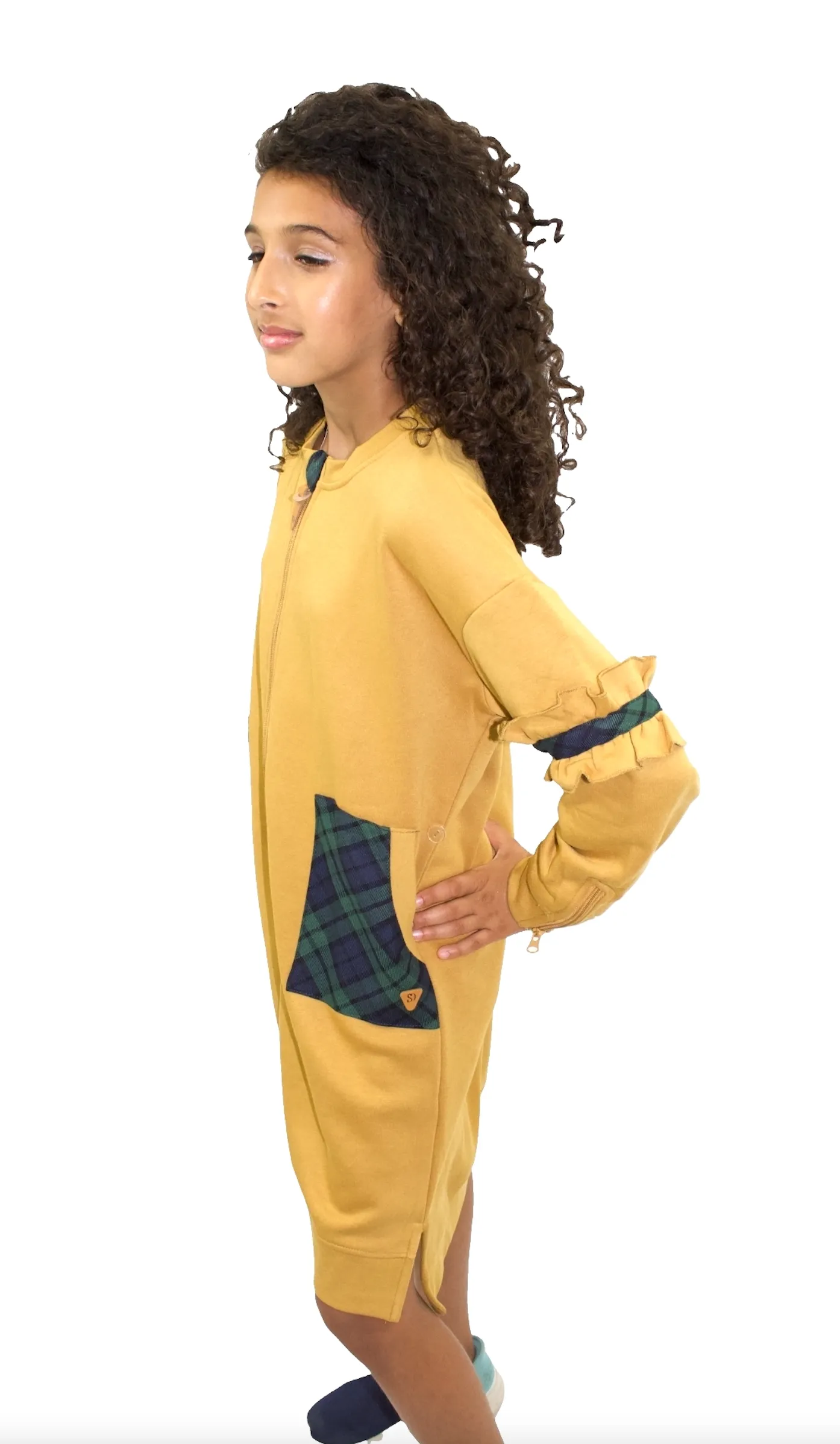 Adaptive Kids Fashion Dress: Front Long Zipper, Sleeve Easy Undressing