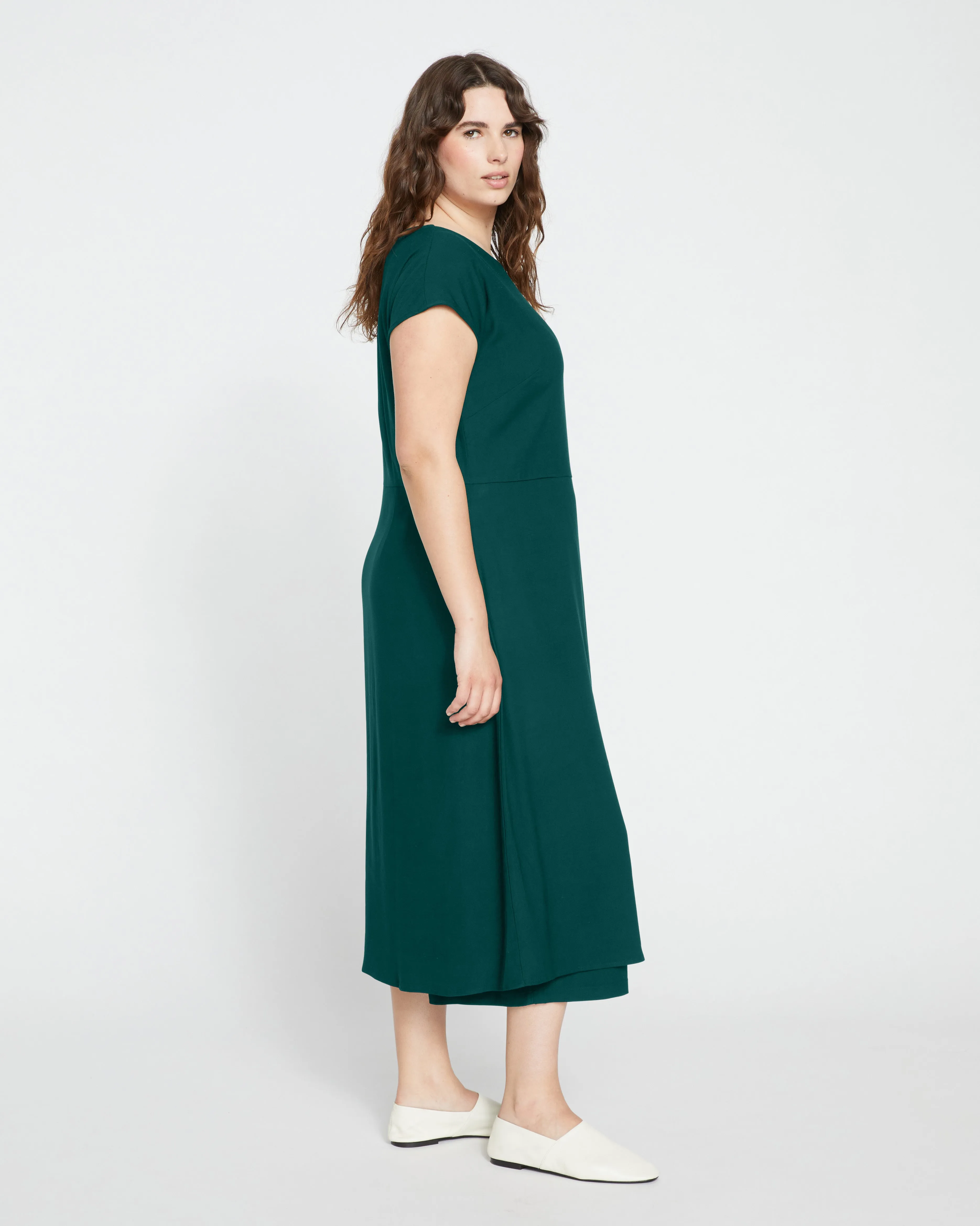 Adda Double Luxe Tunic - Forest Green