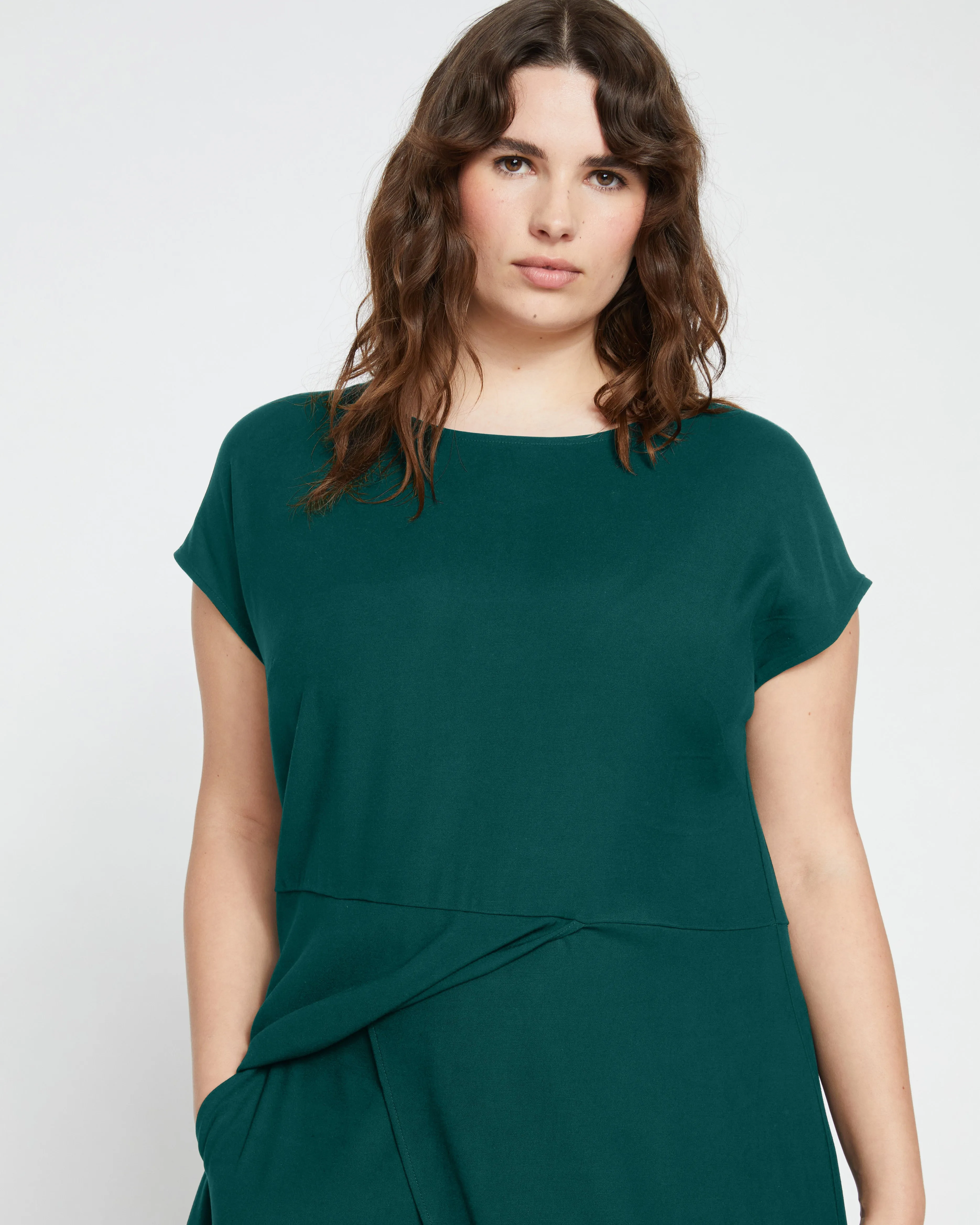 Adda Double Luxe Tunic - Forest Green