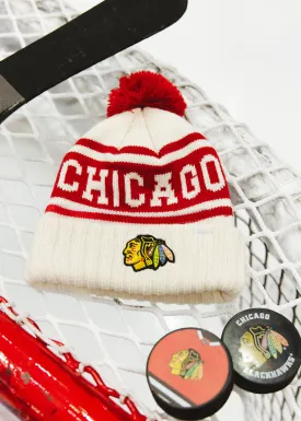 Adult Chicago Blackhawks Varsity Beanie - Red