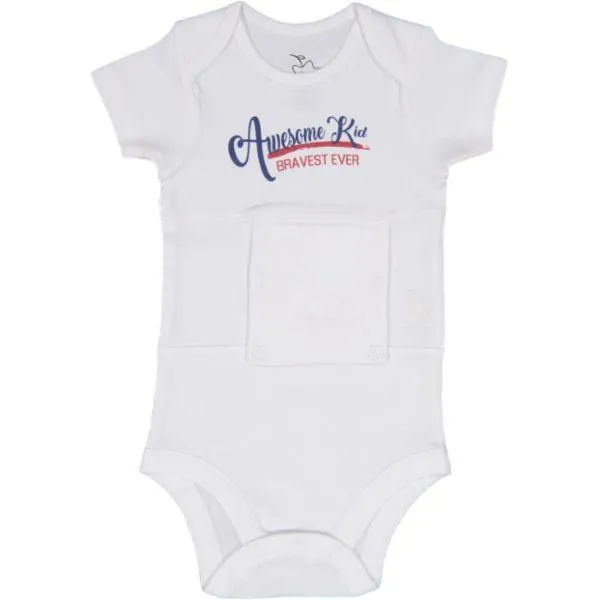 Awesome Kid Boys Blue/Red Feeding Tube Onesie