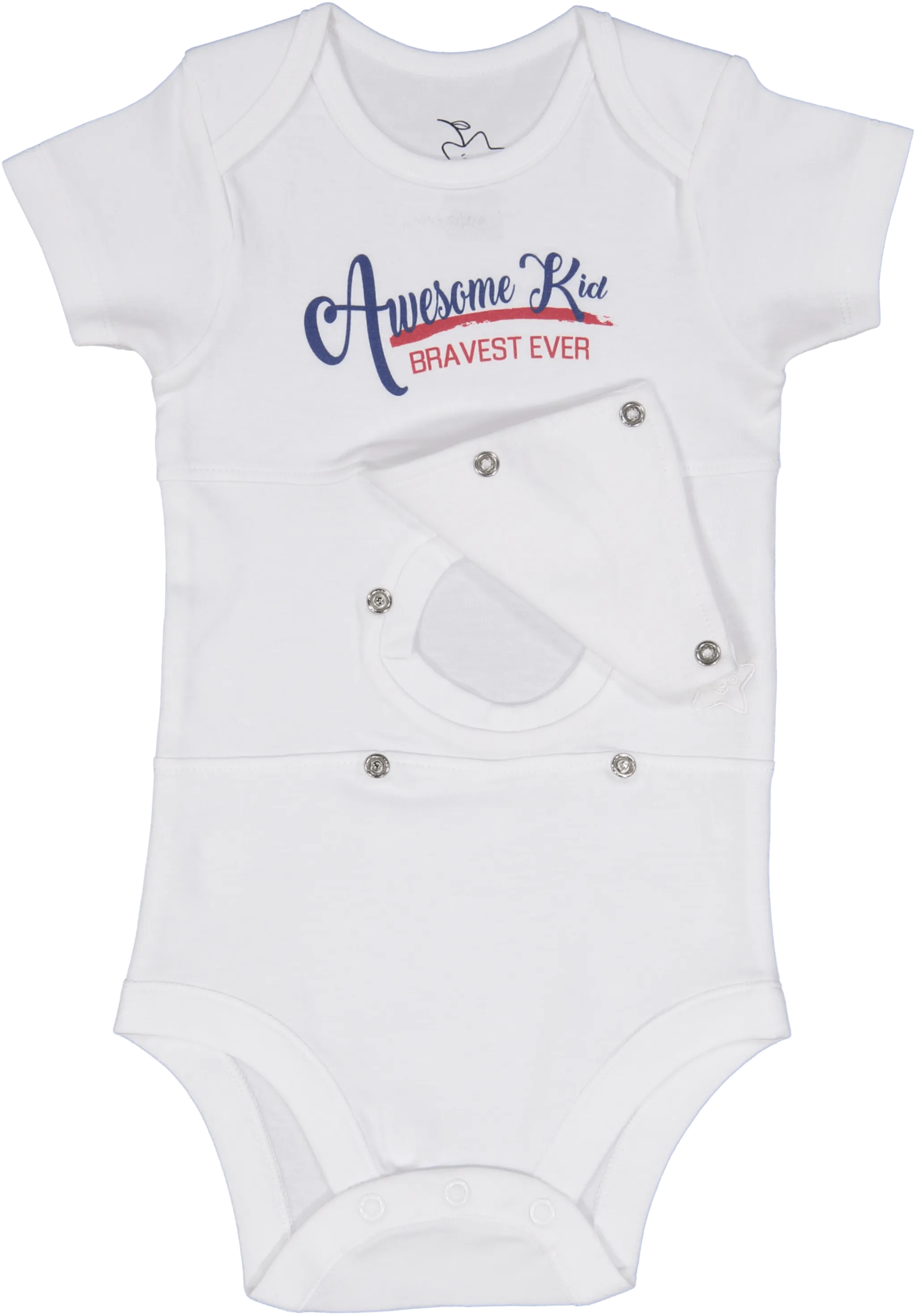 Awesome Kid Boys Blue/Red Feeding Tube Onesie