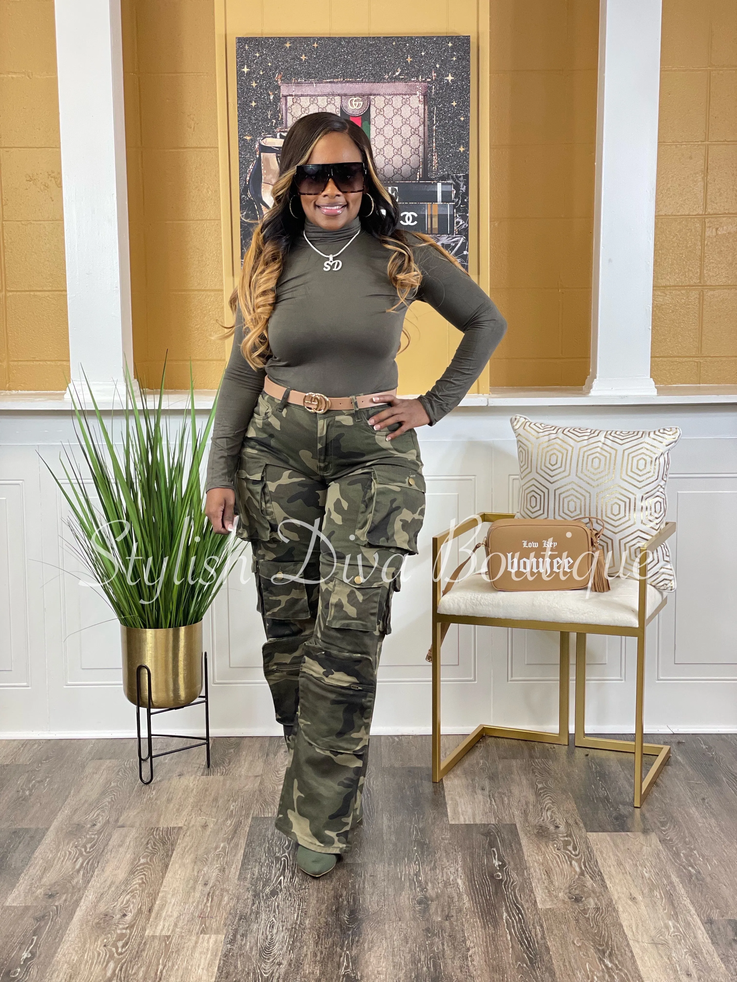 Best Kept Secret Camo Cargo Pants up to 3XL