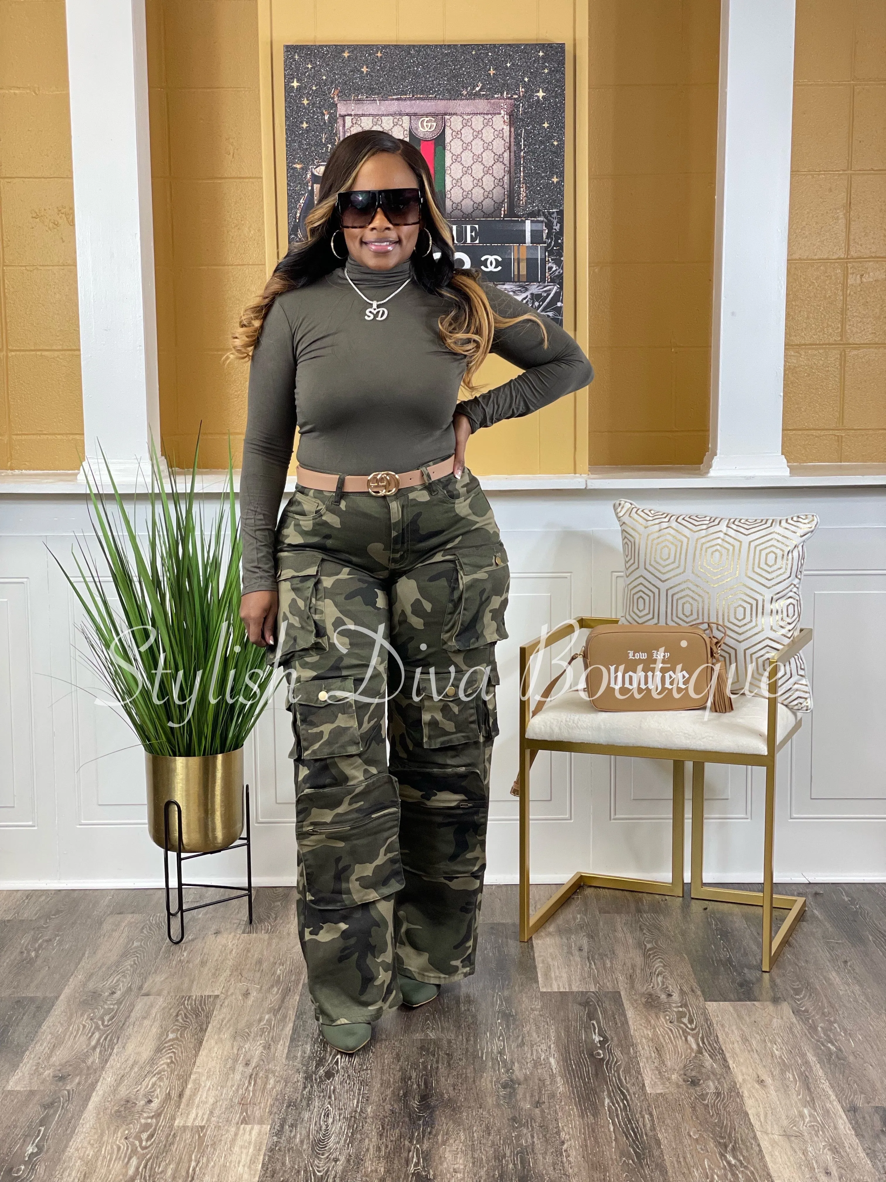 Best Kept Secret Camo Cargo Pants up to 3XL