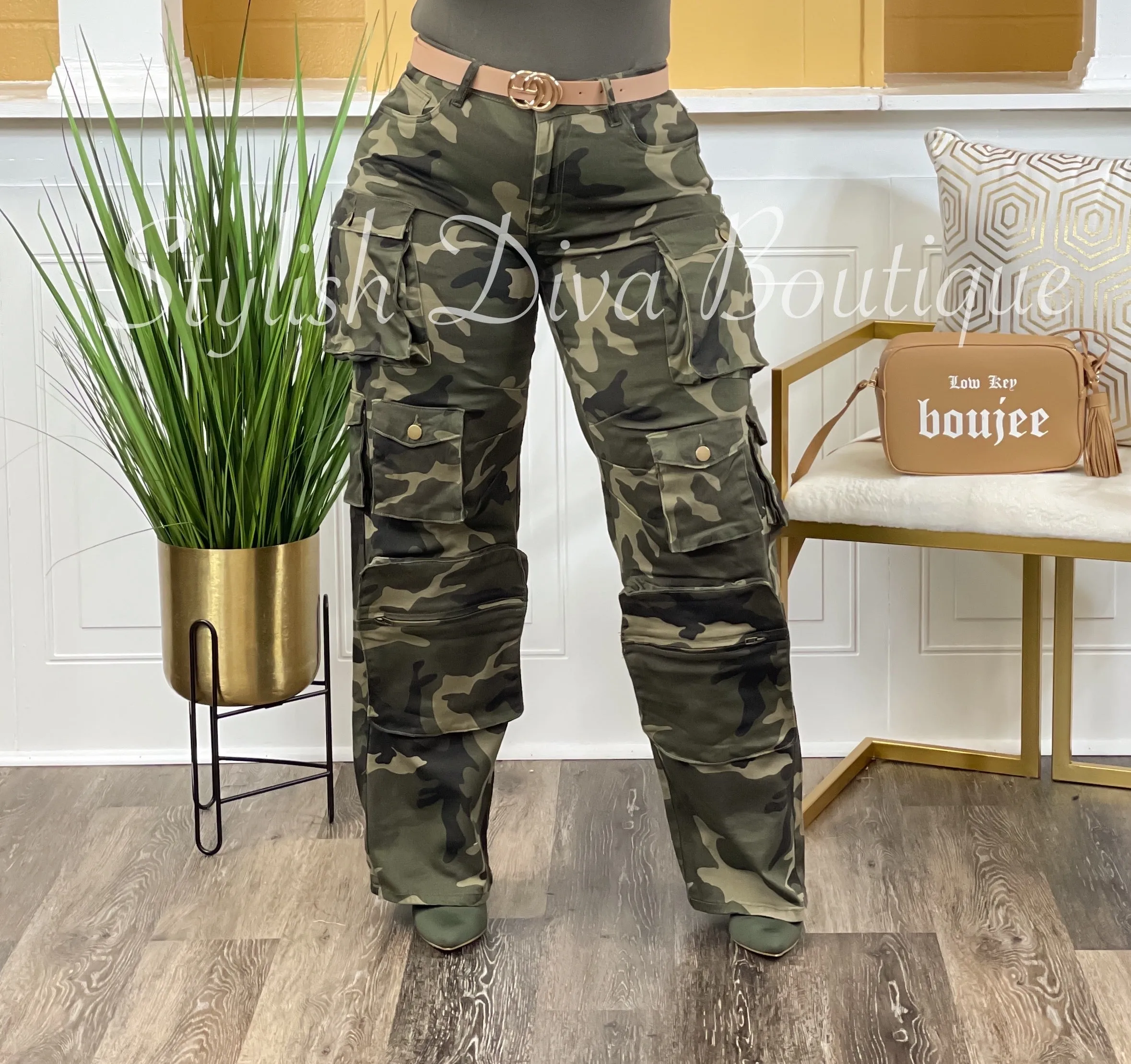 Best Kept Secret Camo Cargo Pants up to 3XL