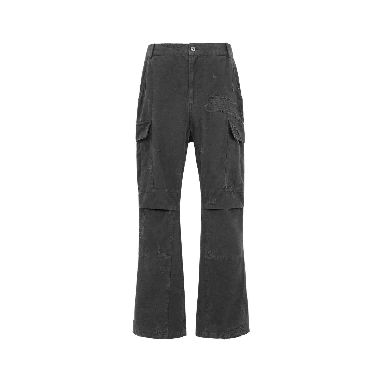 Black Distressed Cargo Pants