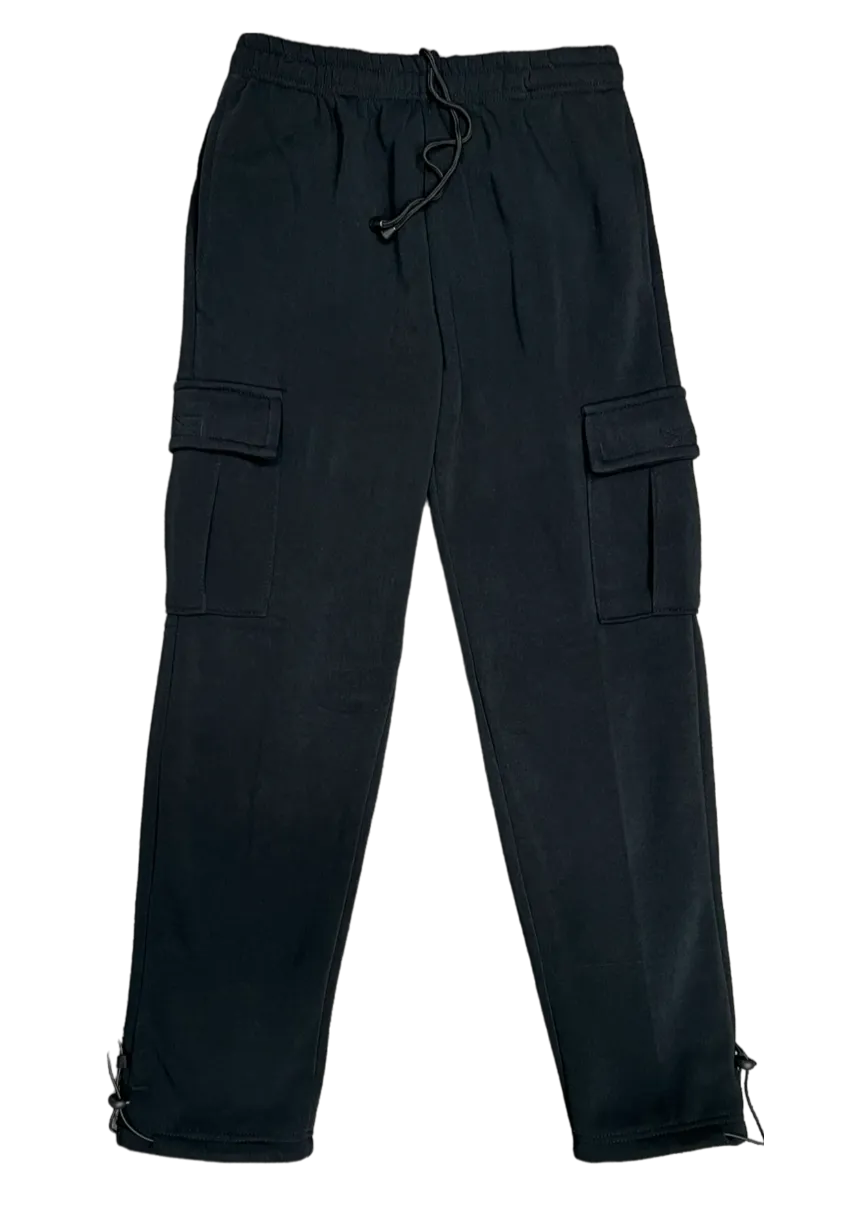 Black Men's Sweatpants Cargo Pants 2 Side Pockets