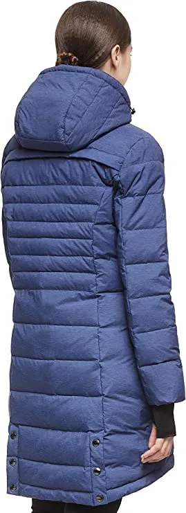 Blue Ladies Hooded Down Jacket Mid-Length Outwear Coat - Orolay