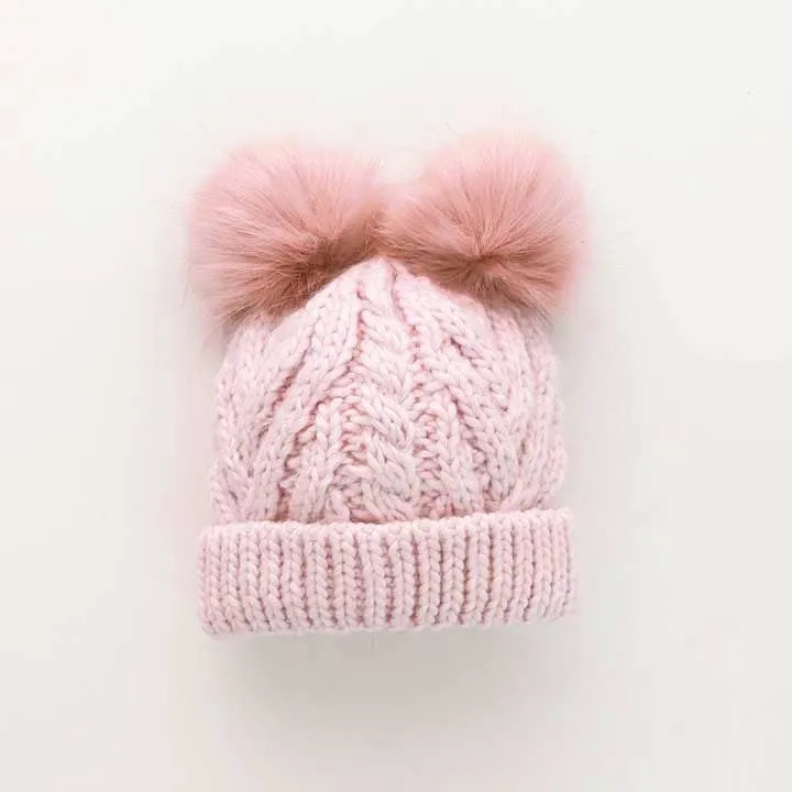 Blush Pink Fluffer Beanie Hat