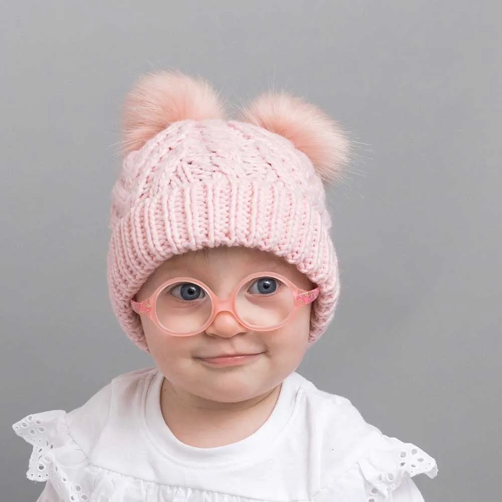 Blush Pink Fluffer Beanie Hat