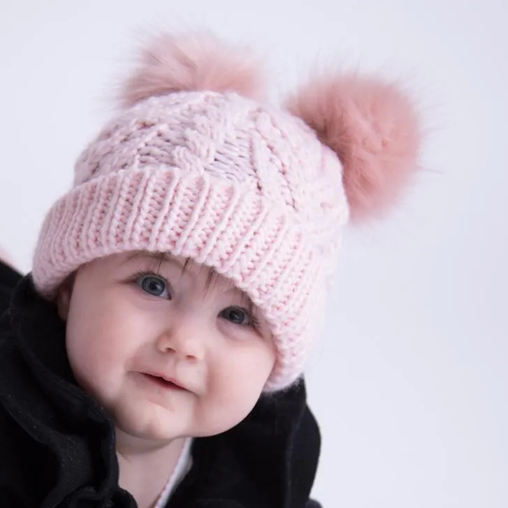 Blush Pink Fluffer Beanie Hat