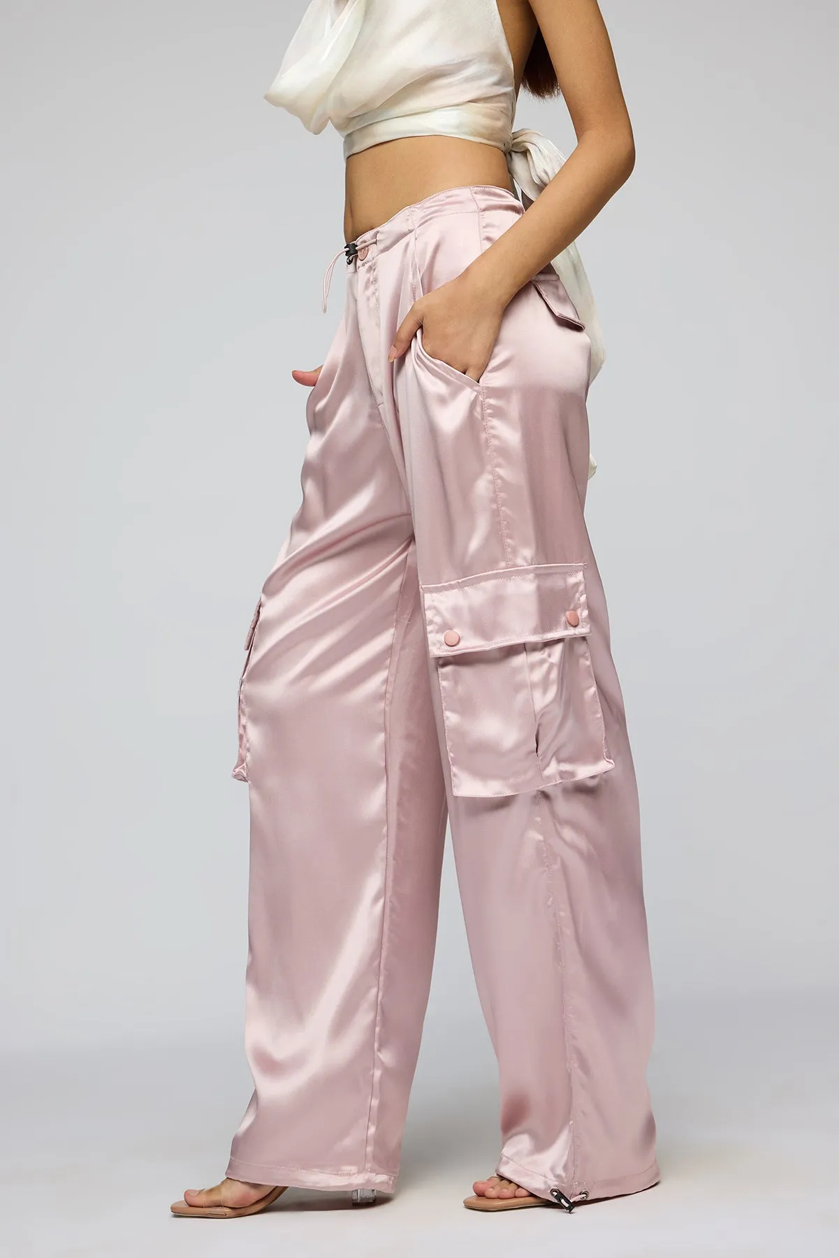 Blush Pink Satin Parachute Cargo