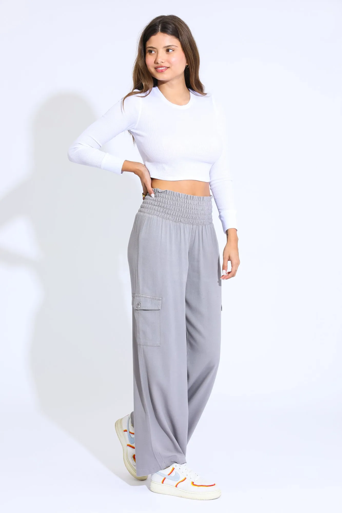 BOARDWALK WIDE LEG W/ CARGO POCKETS - MINK