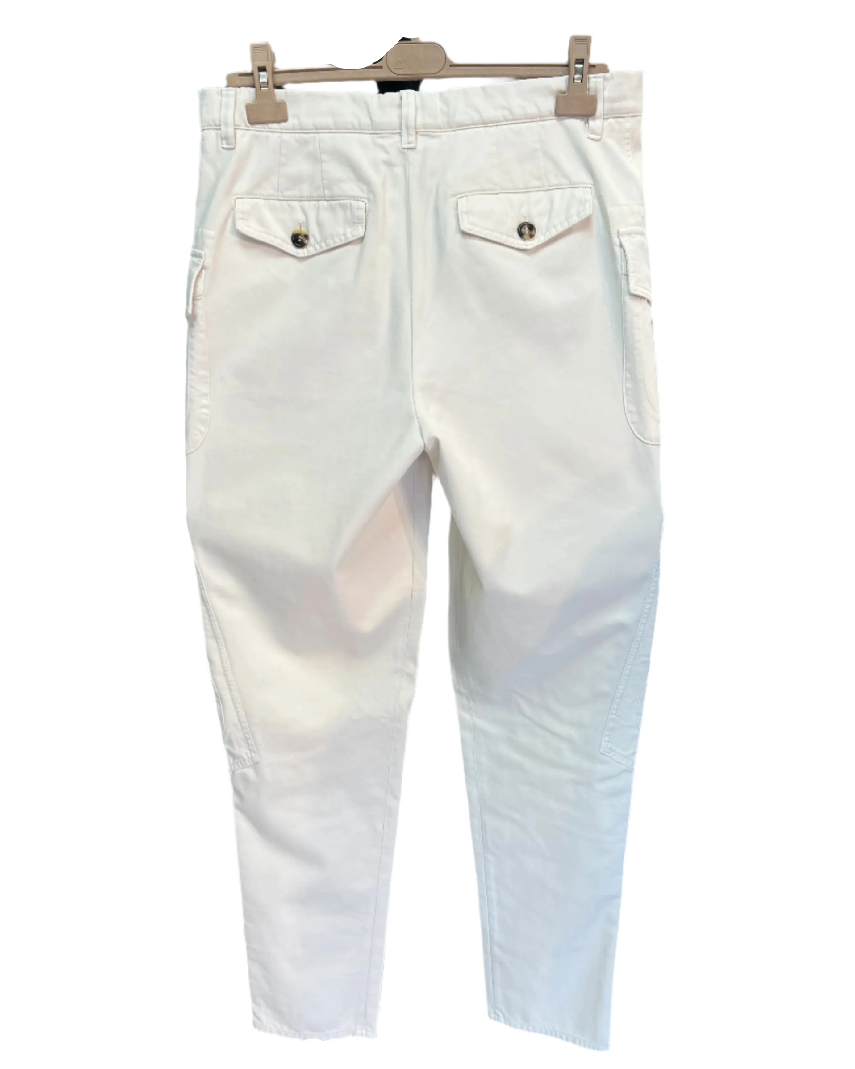 Brunello Cucinelli New Mens White Cargo Pants