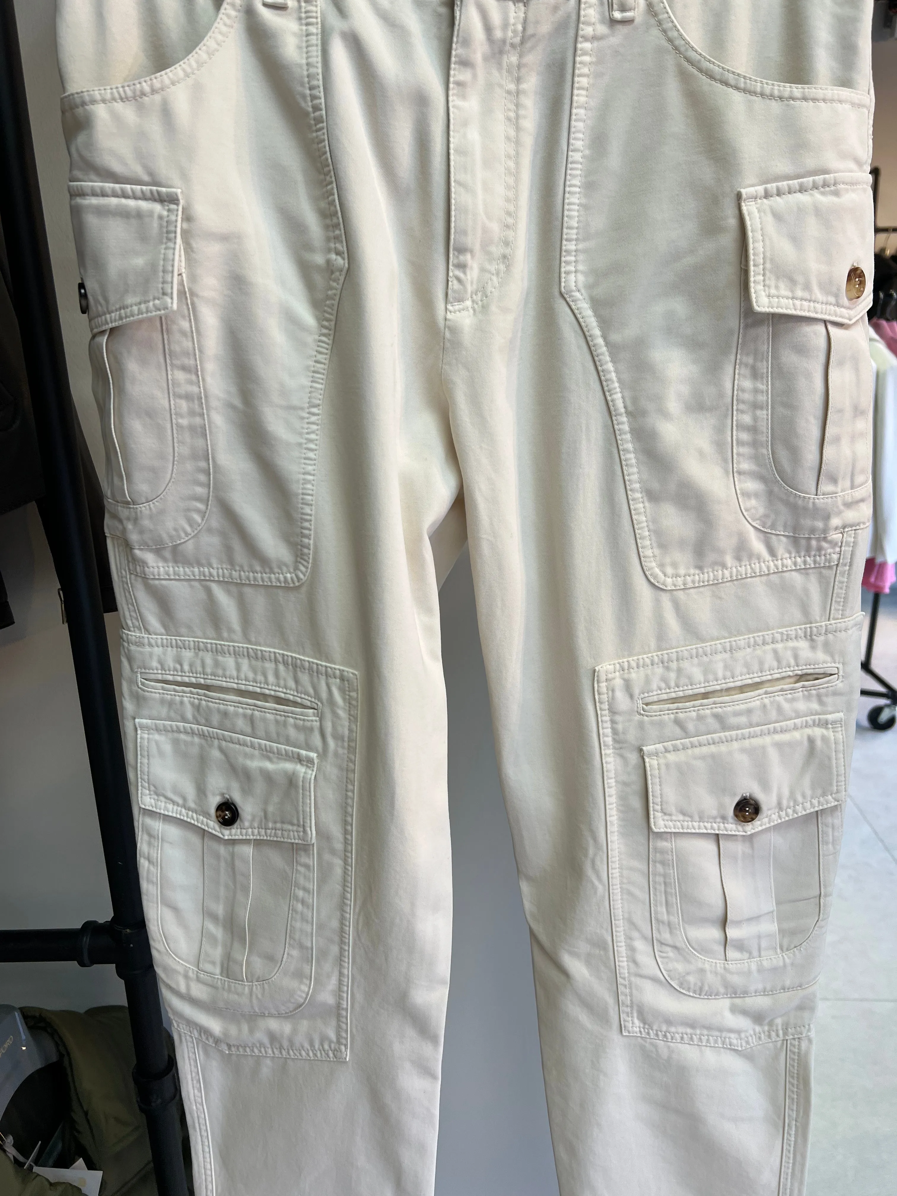 Brunello Cucinelli New Mens White Cargo Pants