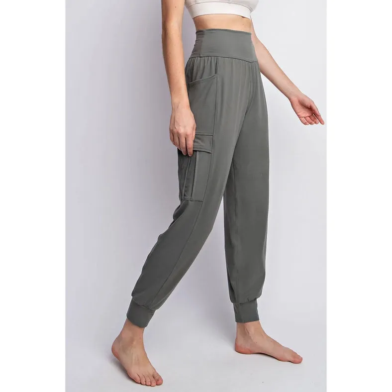 Butter Jogger with Side Pockets Grey Sage