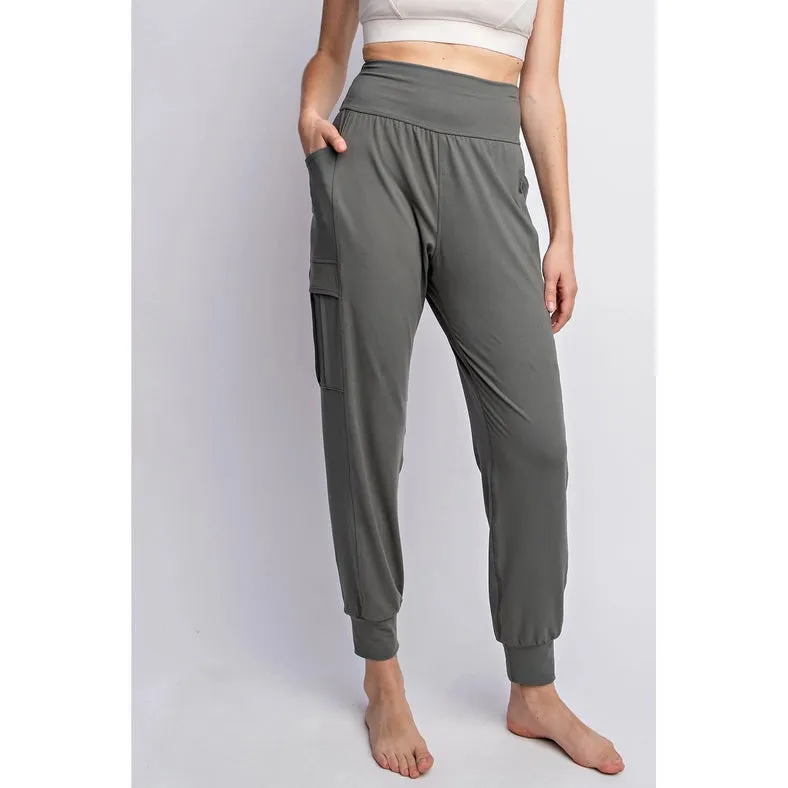 Butter Jogger with Side Pockets Grey Sage