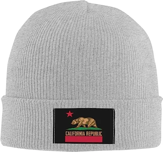 CALIFORNIA REPUBLIC Flag Patch 3M Thinsulate Beanie - Men's Designer Headwear Hat