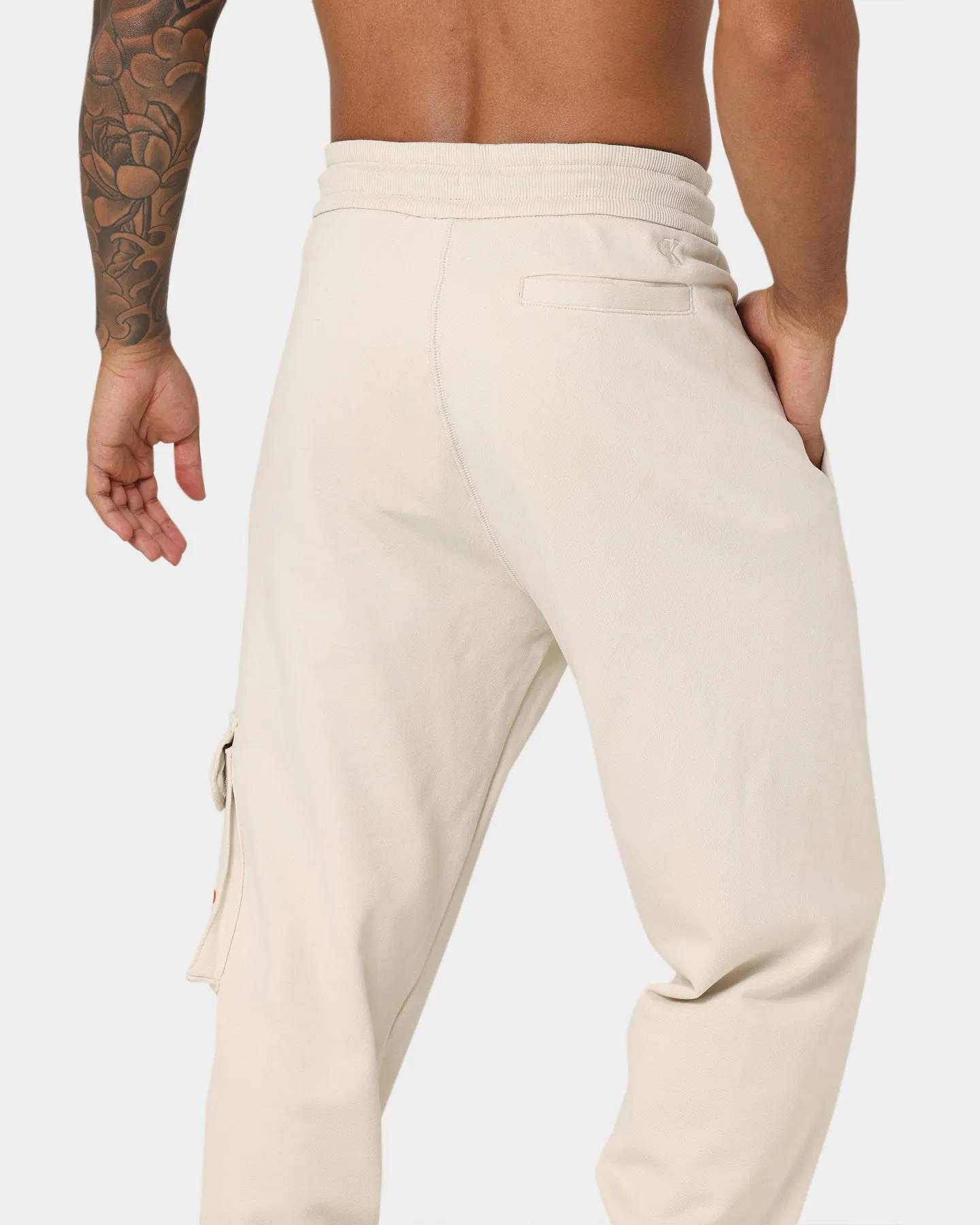 Calvin Klein Two Tone Monogram HWK Pants Eggshell