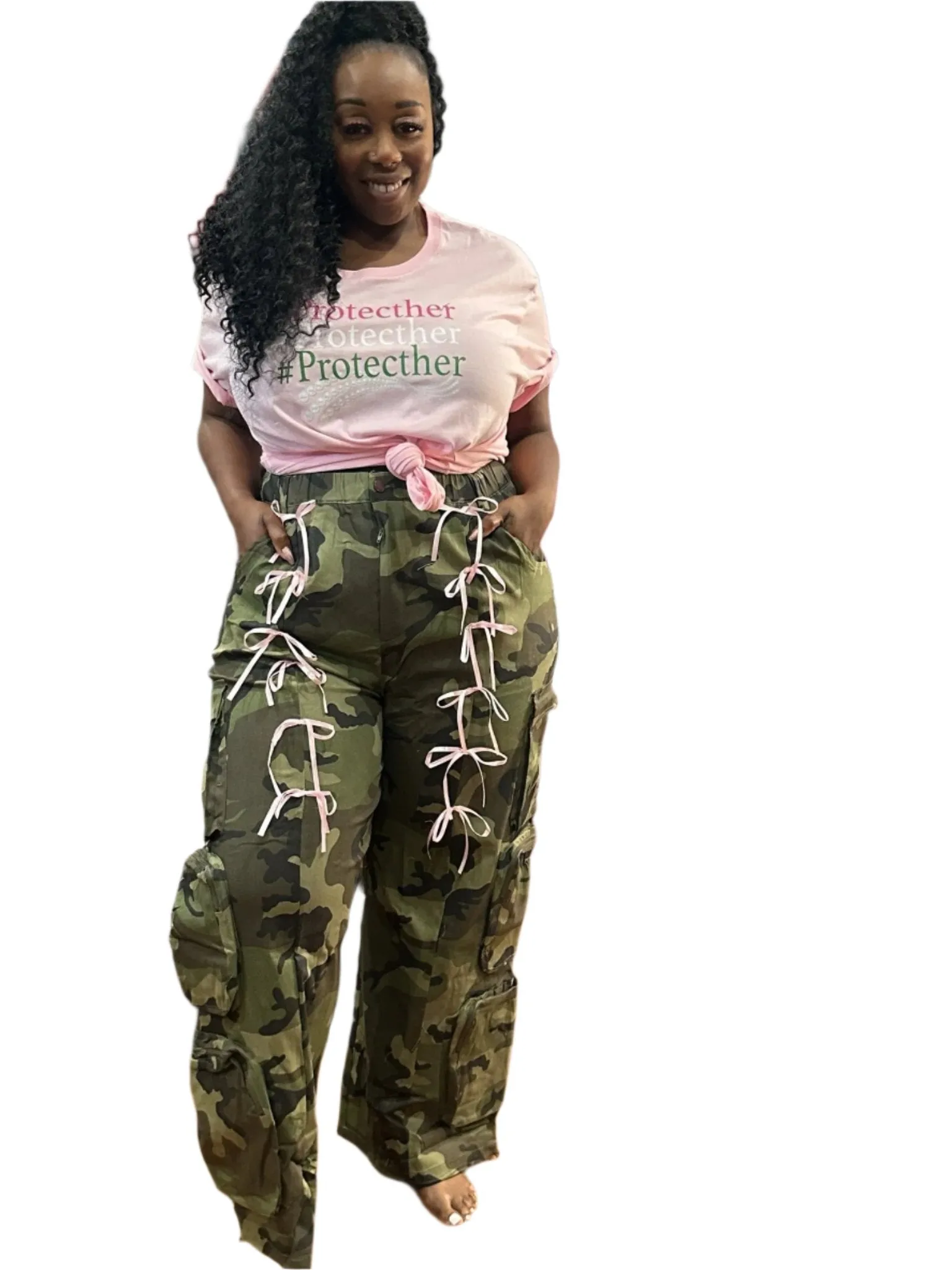 Camo Pink Ribbon Cargo Pant