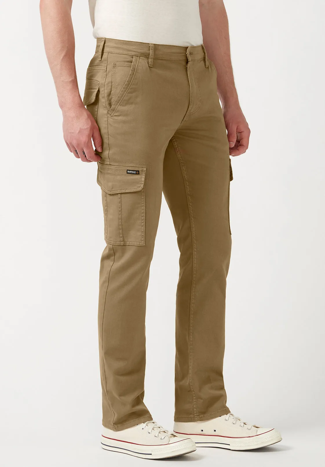 Cargo Joe Men's Straight Leg Pants in Dark Beige - BM22929