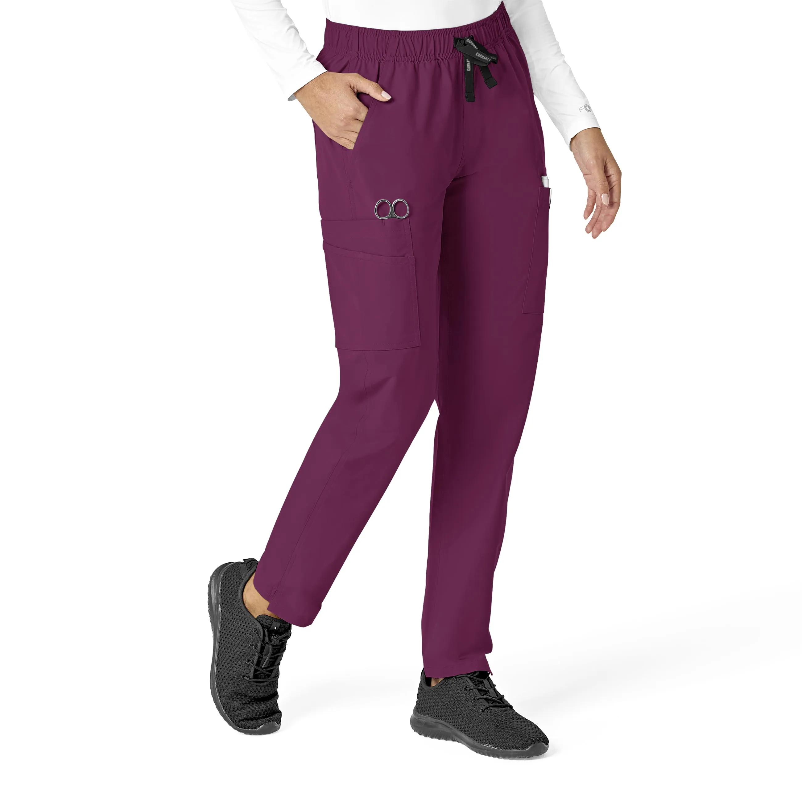 Carhartt Force Essentials Women's Straight Leg Scrub Pant - Wine