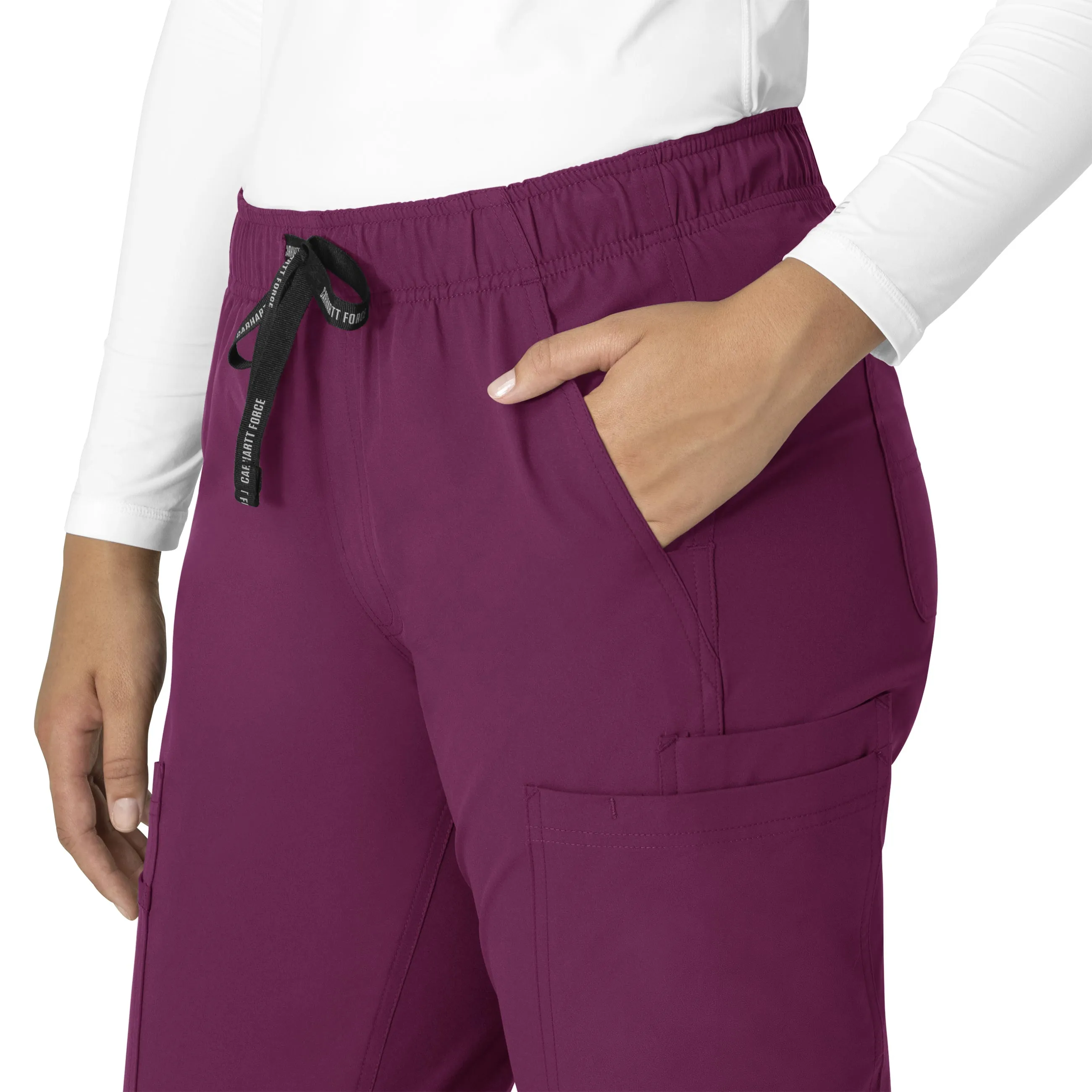 Carhartt Force Essentials Women's Straight Leg Scrub Pant - Wine