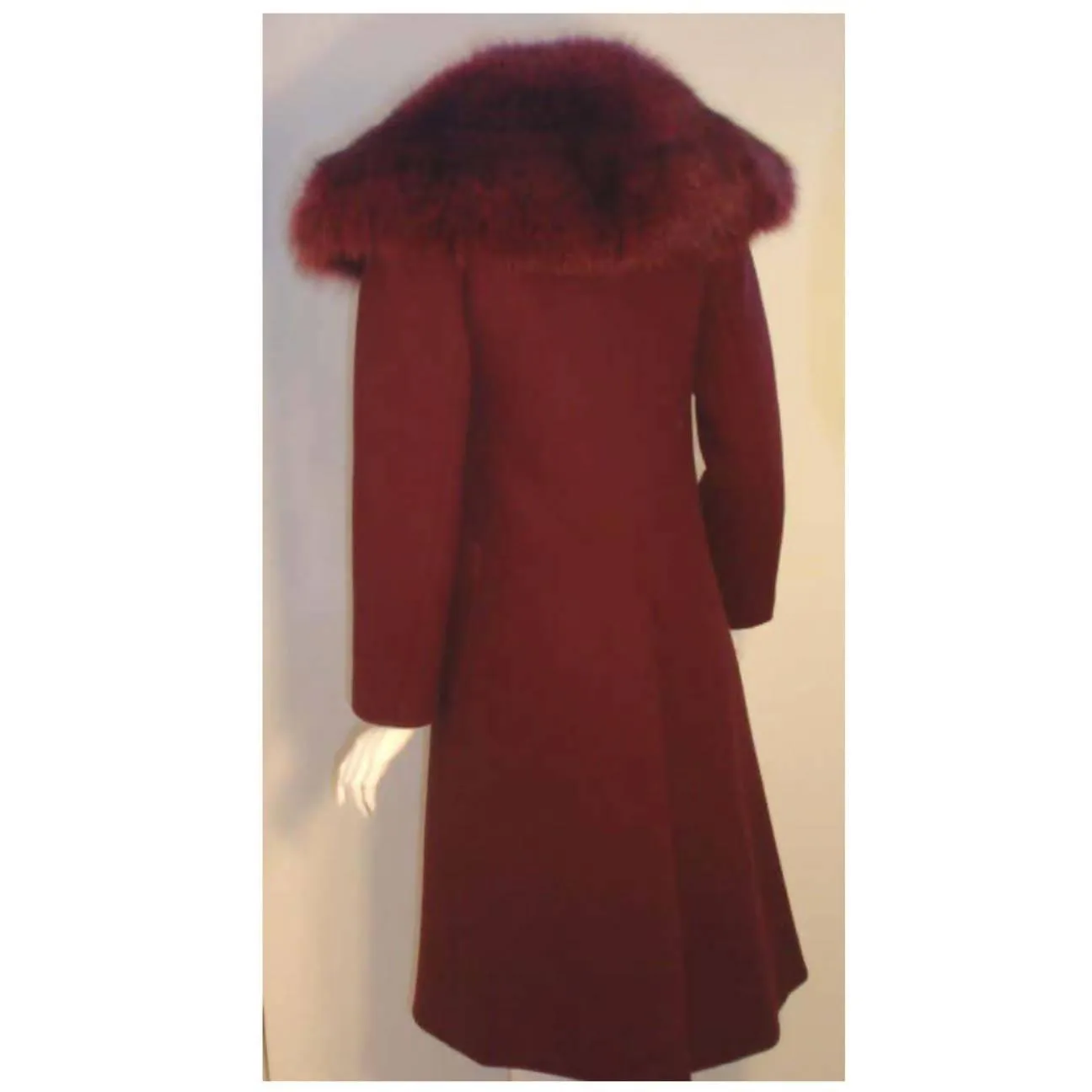 CHRISTIAN DIOR 1971 Three-Piece Burgundy Wool Coat Set | EU 38