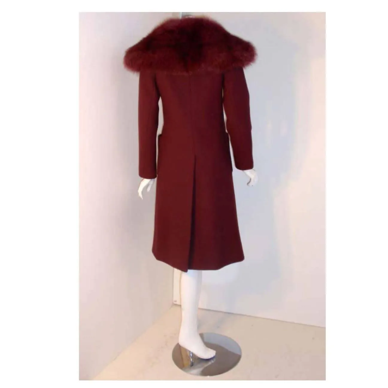 CHRISTIAN DIOR 1971 Three-Piece Burgundy Wool Coat Set | EU 38