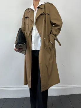 Christian Dior Cotton Double Breasted Trench Coat - L