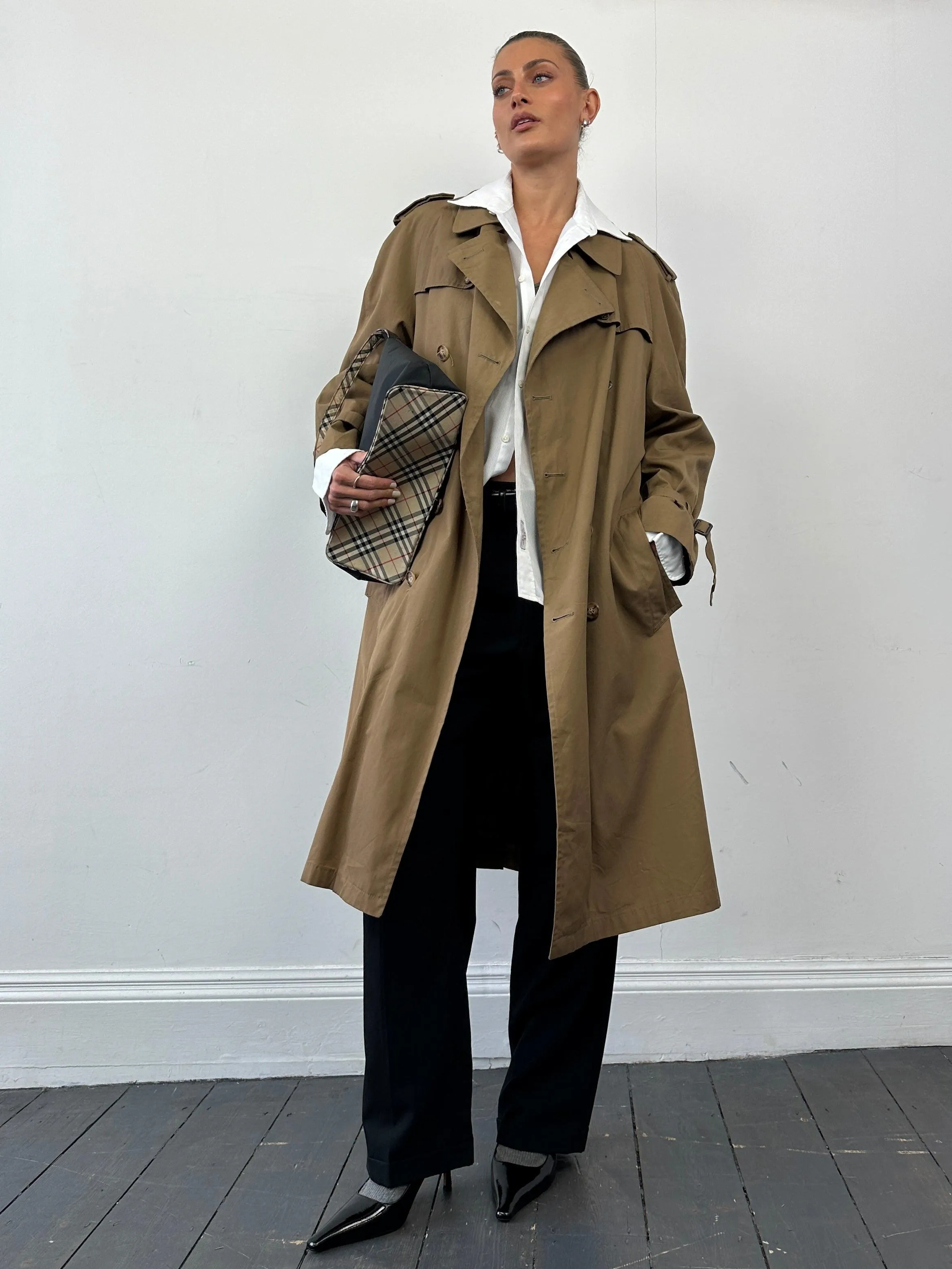 Christian Dior Cotton Double Breasted Trench Coat - L