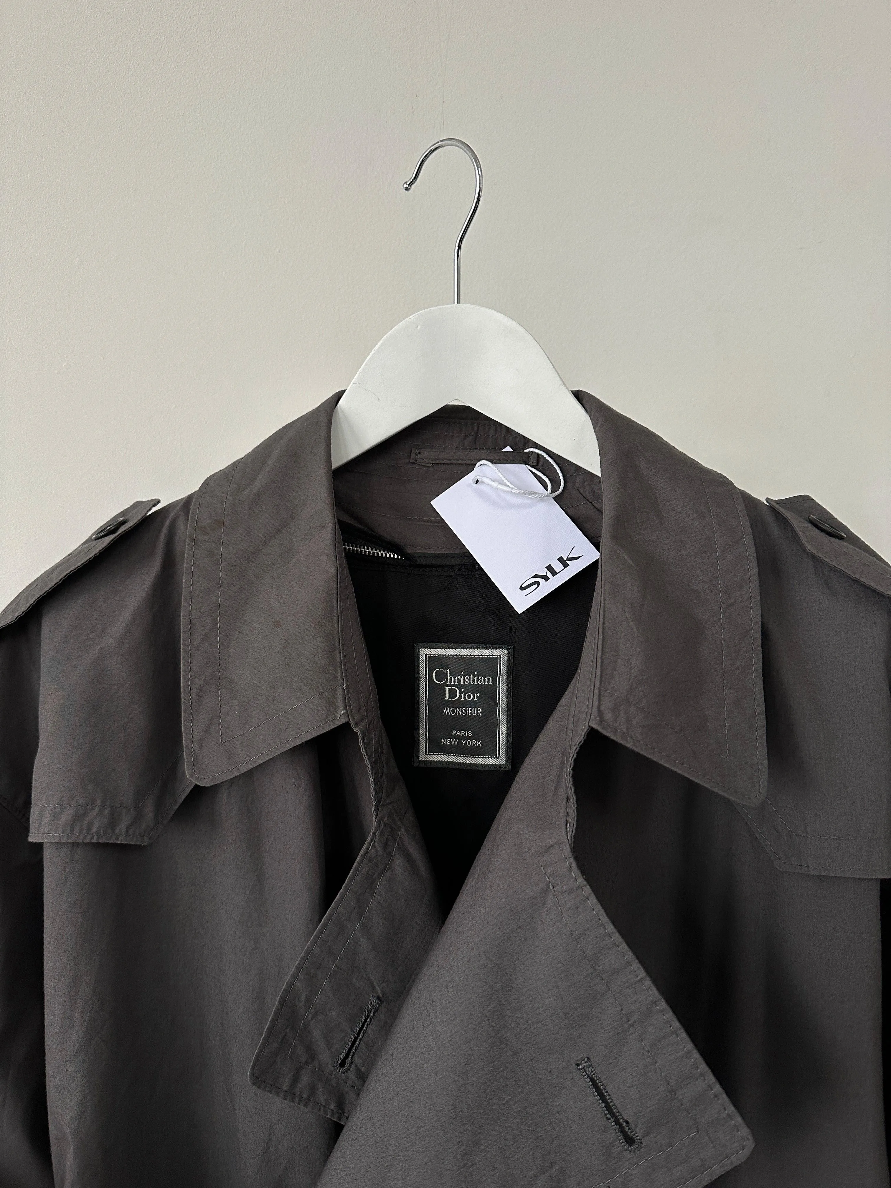 Christian Dior Monsieur Cotton Double Breasted Belted Trench Coat - XL