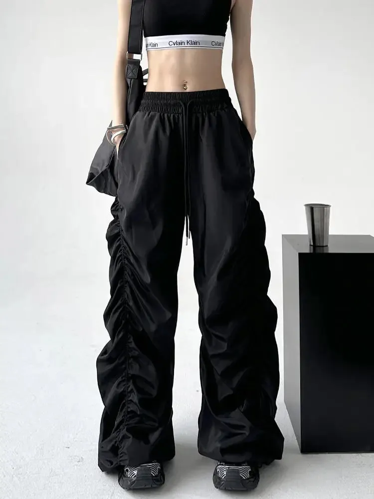 Comfortable Halloween High-Waist Black Baggy Pants