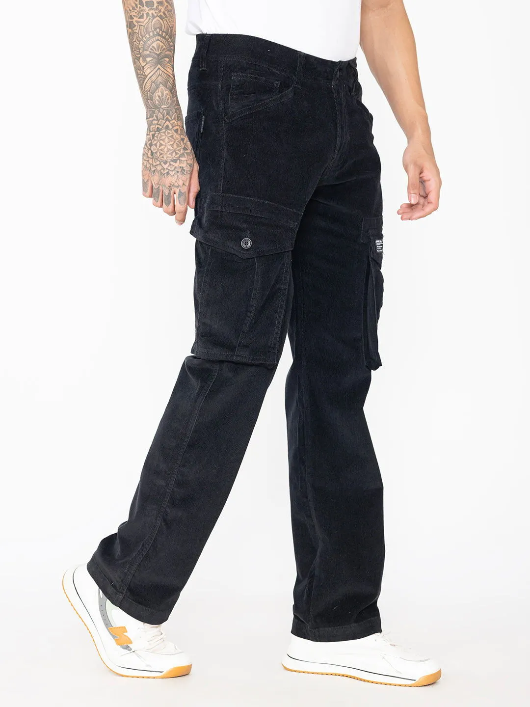 Corduroy black cargo