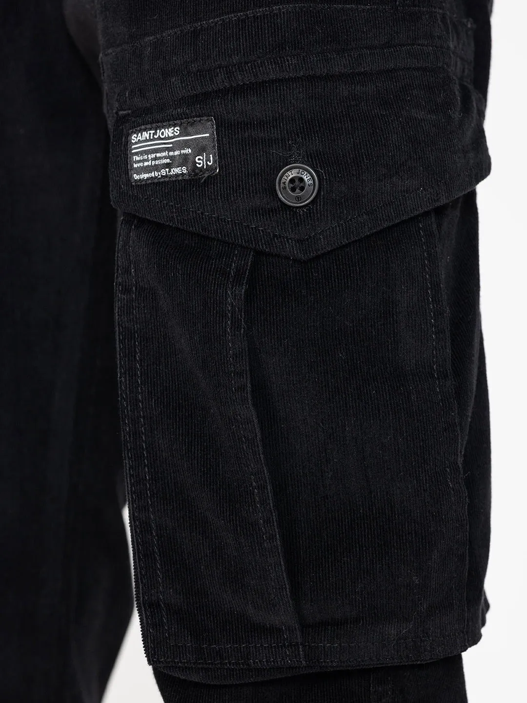 Corduroy black cargo