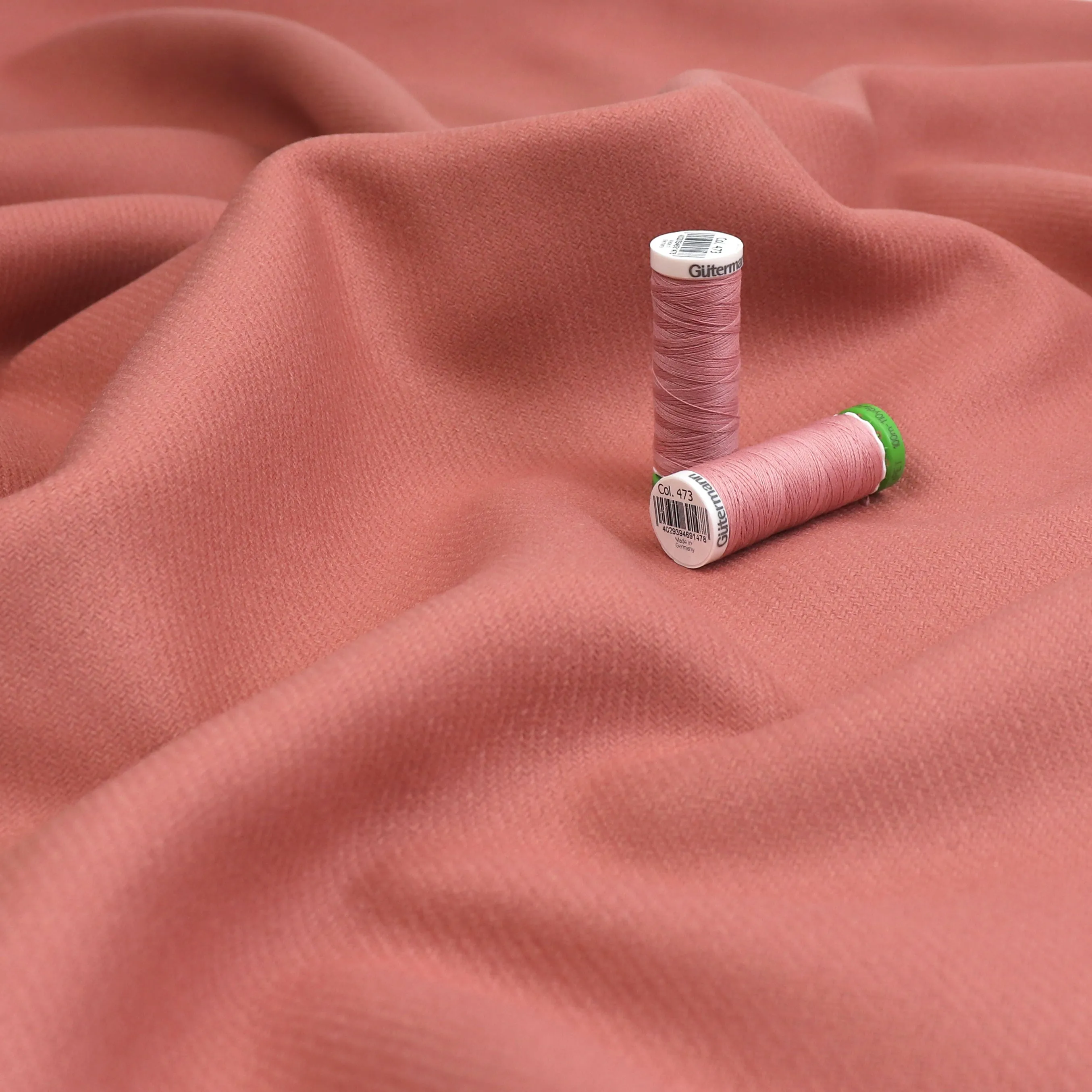 Deadstock Wool Cashmere Blend Coating - Salmon Pink - SALE