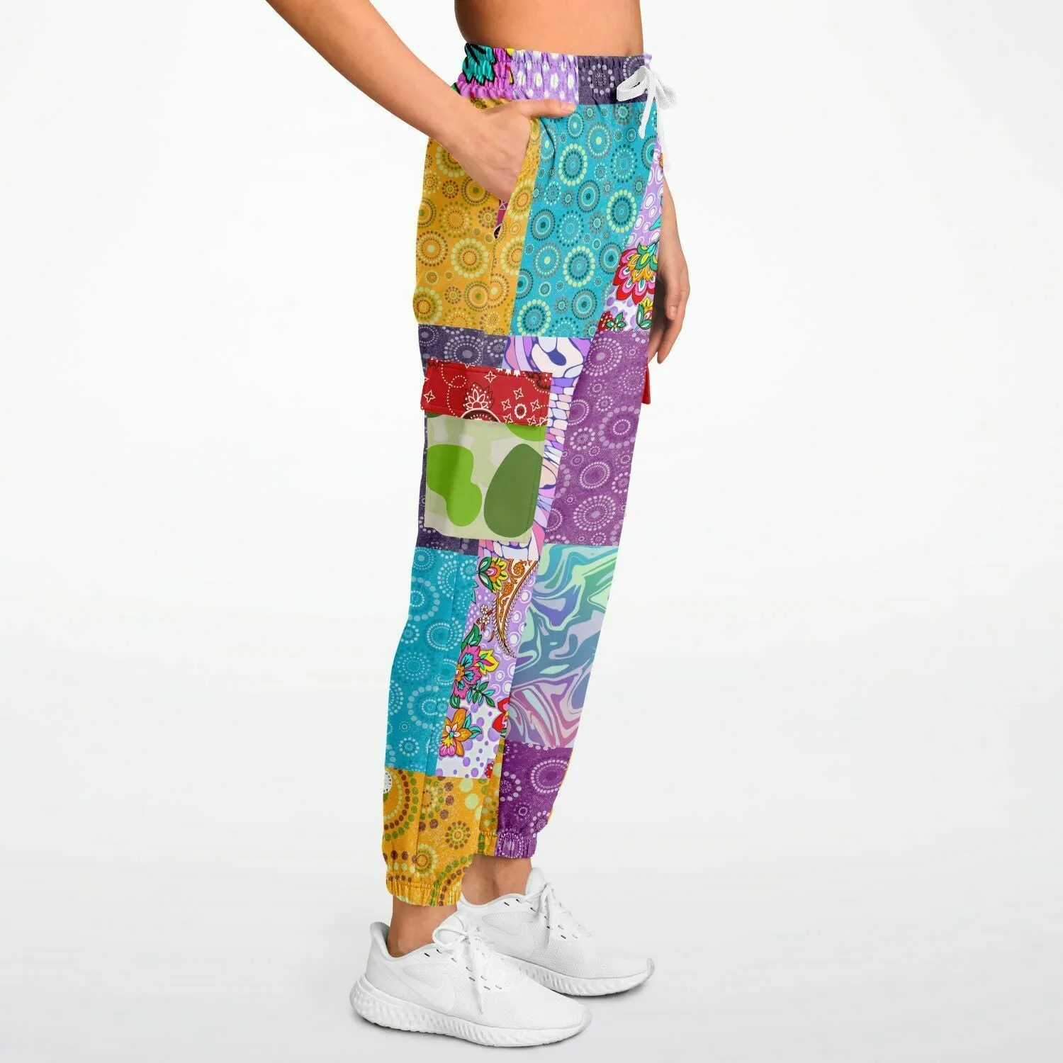 Delirium Hippie Patchwork Solar Flare Unisex Eco-Poly Cargo Joggers