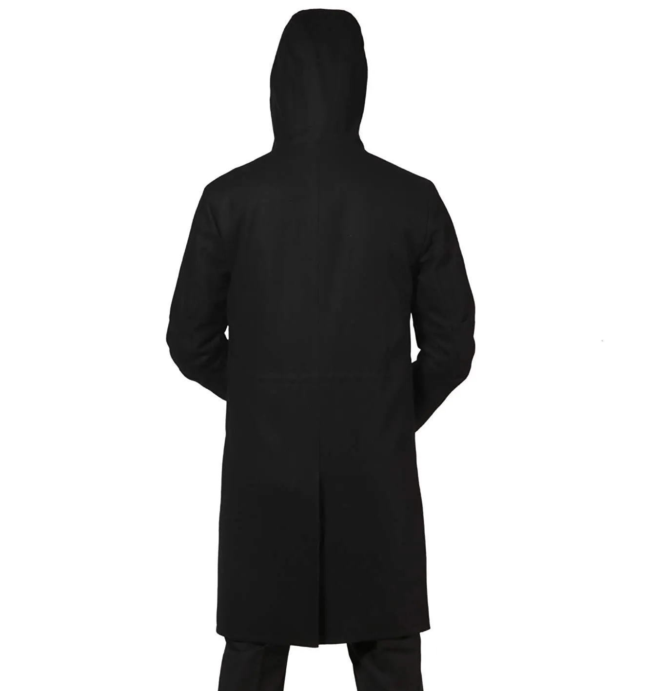 DKNY Men's Modern Fit Wool Blend All-Weather Knee Length Hooded Overcoat