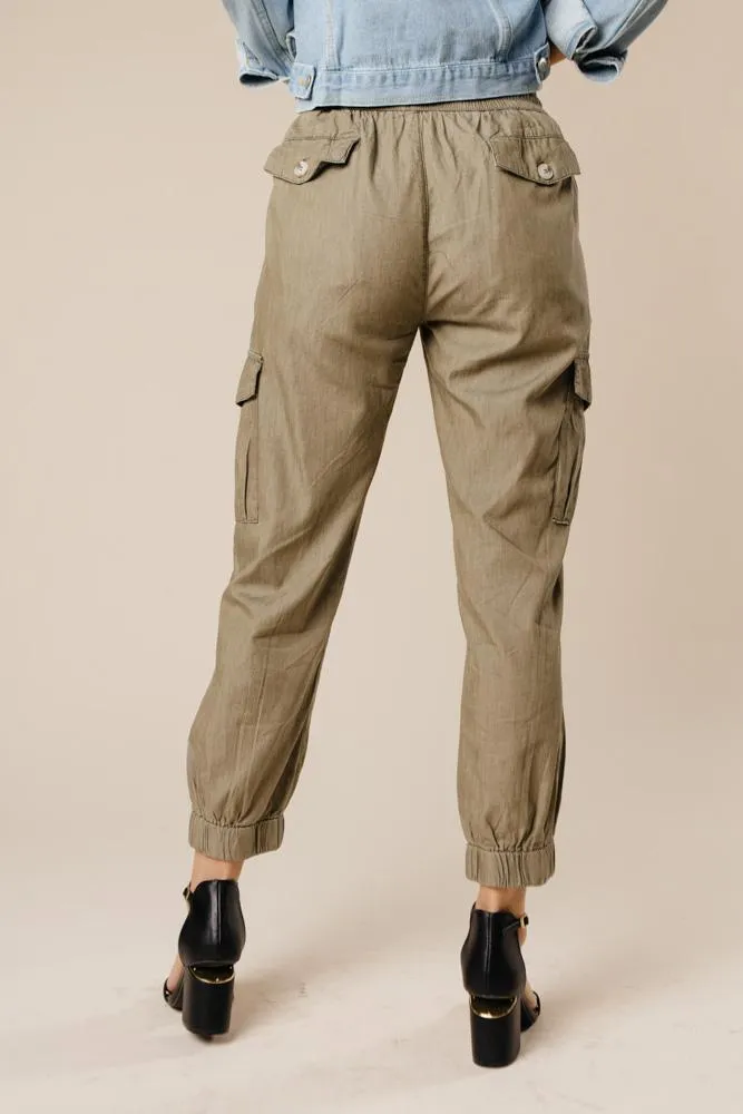 Downtown Cargo Joggers in Olive