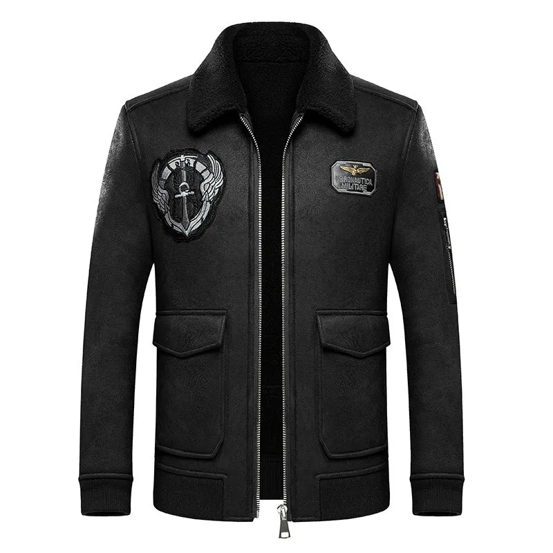 Elegant and High Quality body men's embroidered Leather coat JACKET