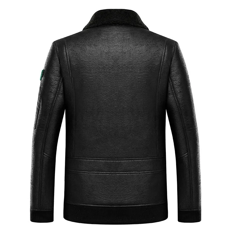 Elegant and High Quality body men's embroidered Leather coat JACKET