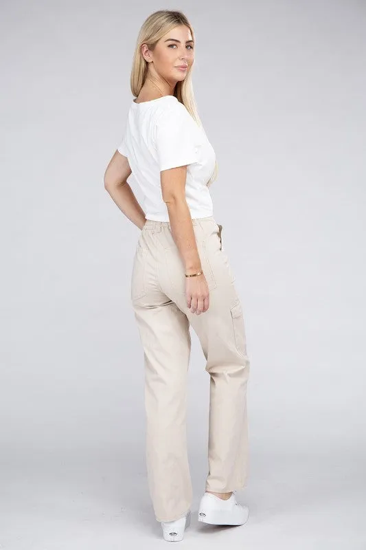 Everyday Wear Elastic-Waist Cargo Pants // 3 Colors