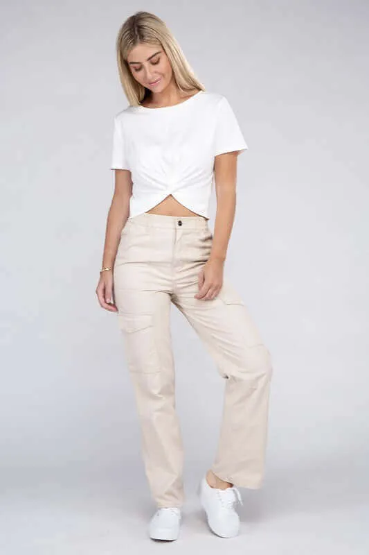 Everyday Wear Elastic-Waist Cargo Pants